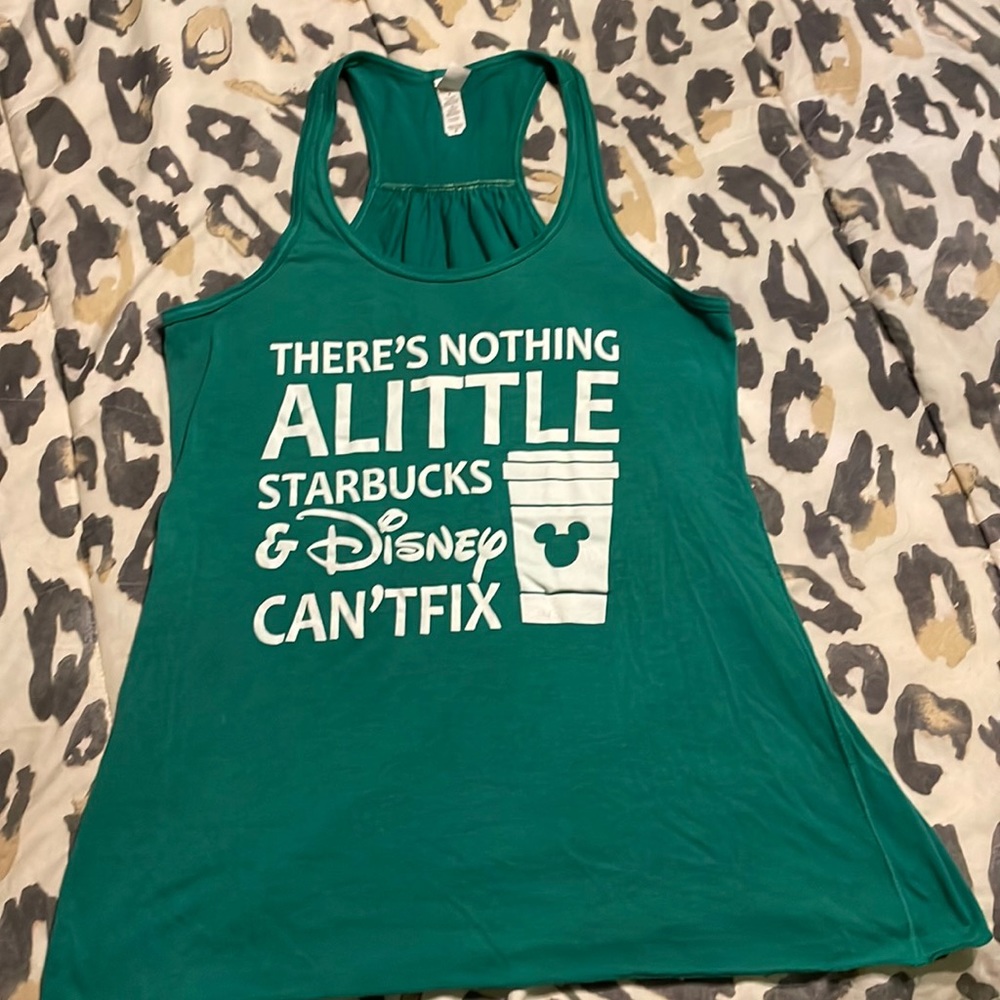 Green Disney/Starbucks lovers tank! Size M